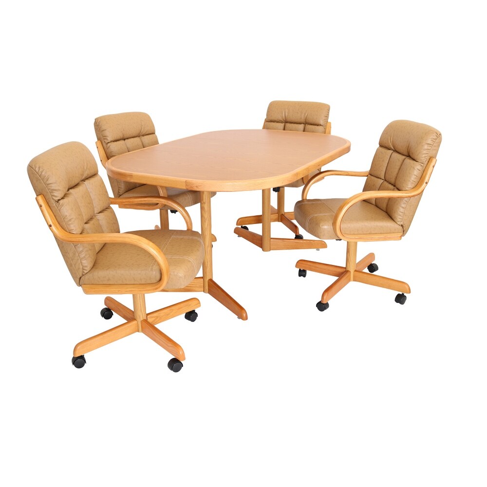 Casual dining sets best sale with caster chairs
